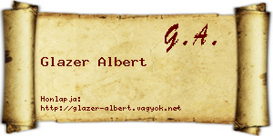 Glazer Albert névjegykártya