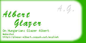 albert glazer business card